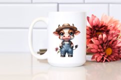 Baby Cow Big Eyes Sublimation Clipart Product Image 2