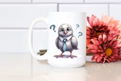 Baby Dove Standing Tie Big Eyes Clipart Product Image 2