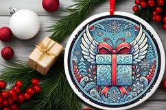 Round Christmas Ornament Sublimation|Clipart Product Image 1