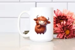 Funny Expressive Highland Cow Baby PNG Product Image 2