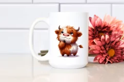Thoughtful Highland Cow Baby PNG Product Image 2