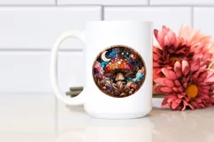 Mystical Celestial Mushroom Watercolor PNG Product Image 2