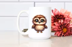 Baby Owl Shy Goofy Smile Clipart Product Image 2