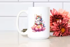 Cute Pastel Unicorn Swing Watercolor Clipart Product Image 2