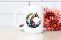Vibrant Giraffe with Plant Leaves PNG Product Image 2