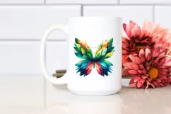 Vibrant Butterfly with Plant Leaves PNG Product Image 2