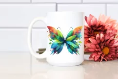 Vibrant Butterfly with Plant Leaves PNG Product Image 2
