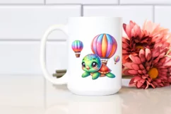 Colorful Baby Turtle Resting | Sublimation Clipart Product Image 2