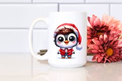 Watercolor Baby Penguin Santa Suit Raincoat Product Image 2