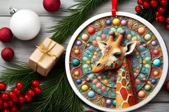 Round Christmas Ornament Sublimation|Clipart Product Image 2