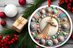 Round Christmas Ornament Sublimation|Clipart Product Image 2