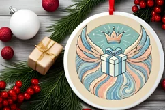 Round Christmas Ornament Sublimation|Clipart Product Image 1