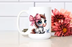Funny Baby Horse with Bow | Clipart Product Image 2