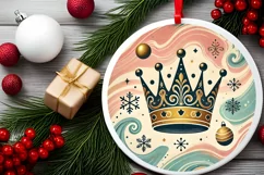 Round Christmas Ornament Sublimation|Clipart Product Image 2
