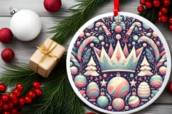 Round Christmas Ornament Sublimation|Clipart Product Image 2