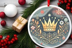 Round Christmas Ornament Sublimation|Clipart Product Image 2