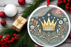 Round Christmas Ornament Sublimation|Clipart Product Image 2
