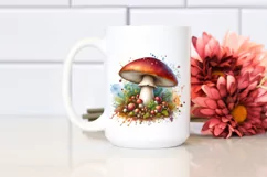 Detailed Mushroom Watercolor Splash PNG Product Image 2