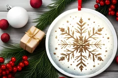 Round Christmas Ornament Sublimation|Clipart Product Image 2