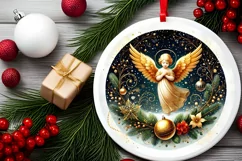 Round Christmas Ornament Sublimation|Clipart Product Image 1