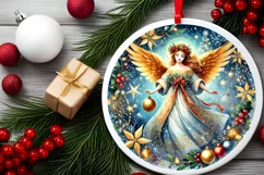 Round Christmas Ornament Sublimation|Clipart Product Image 1