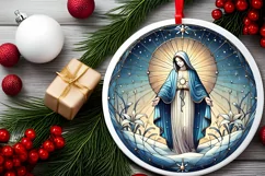 Round Christmas Ornament Sublimation|Clipart Product Image 1