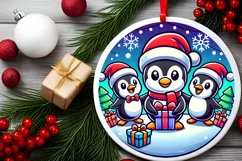 Round Christmas Ornament Sublimation|Clipart Product Image 2