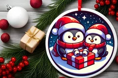 Round Christmas Ornament Sublimation|Clipart Product Image 2