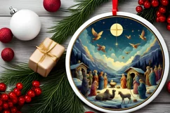 Round Christmas Ornament Sublimation|Clipart Product Image 2