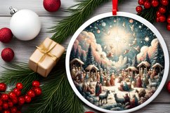 Round Christmas Ornament Sublimation|Clipart Product Image 2
