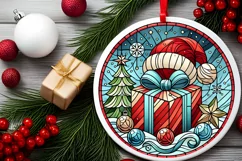 Round Christmas Ornament Sublimation|Clipart Product Image 1