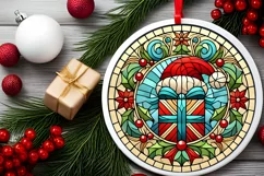 Round Christmas Ornament Sublimation|Clipart Product Image 1