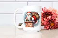 Santa Trough the Chimney PNG Product Image 2