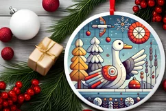 Round Christmas Ornament Sublimation|Clipart Product Image 1