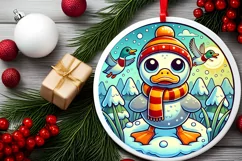 Round Christmas Ornament Sublimation|Clipart Product Image 1