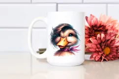 Vibrant Cute Duck Portrait Diva Watercolor Product Image 2