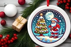 Round Christmas Ornament Sublimation|Clipart Product Image 1