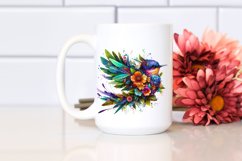 Vibrant Bird with Flowers PNG Product Image 2