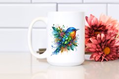 Vibrant Bird with Flowers PNG Product Image 2