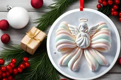 Round Christmas Ornament Sublimation|Clipart Product Image 1