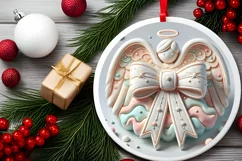 Round Christmas Ornament Sublimation|Clipart Product Image 1