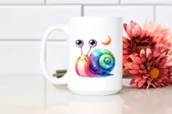 Colorful Baby Snail Moon | Sublimation Clipart Product Image 2