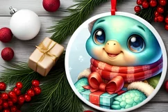 Baby Turtle Winter Clipart Sublimation PNG Product Image 2