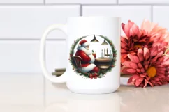 Vintage Santa In Bar PNG Product Image 2