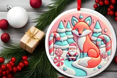 Round Christmas Ornament Sublimation|Clipart Product Image 1