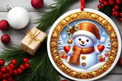Round Christmas Ornament Sublimation|Clipart Product Image 2