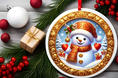 Round Christmass Ornament PNG Product Image 2
