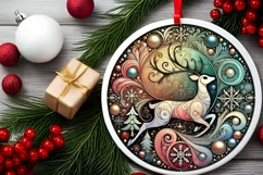 Round Christmas Ornament Sublimation|Clipart Product Image 2