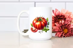 Watercolor Tomato Vegetable Red Sticker Clipart Product Image 2