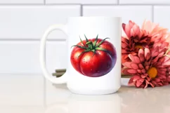 Watercolor Tomato Vegetable Red Sticker Clipart Product Image 2